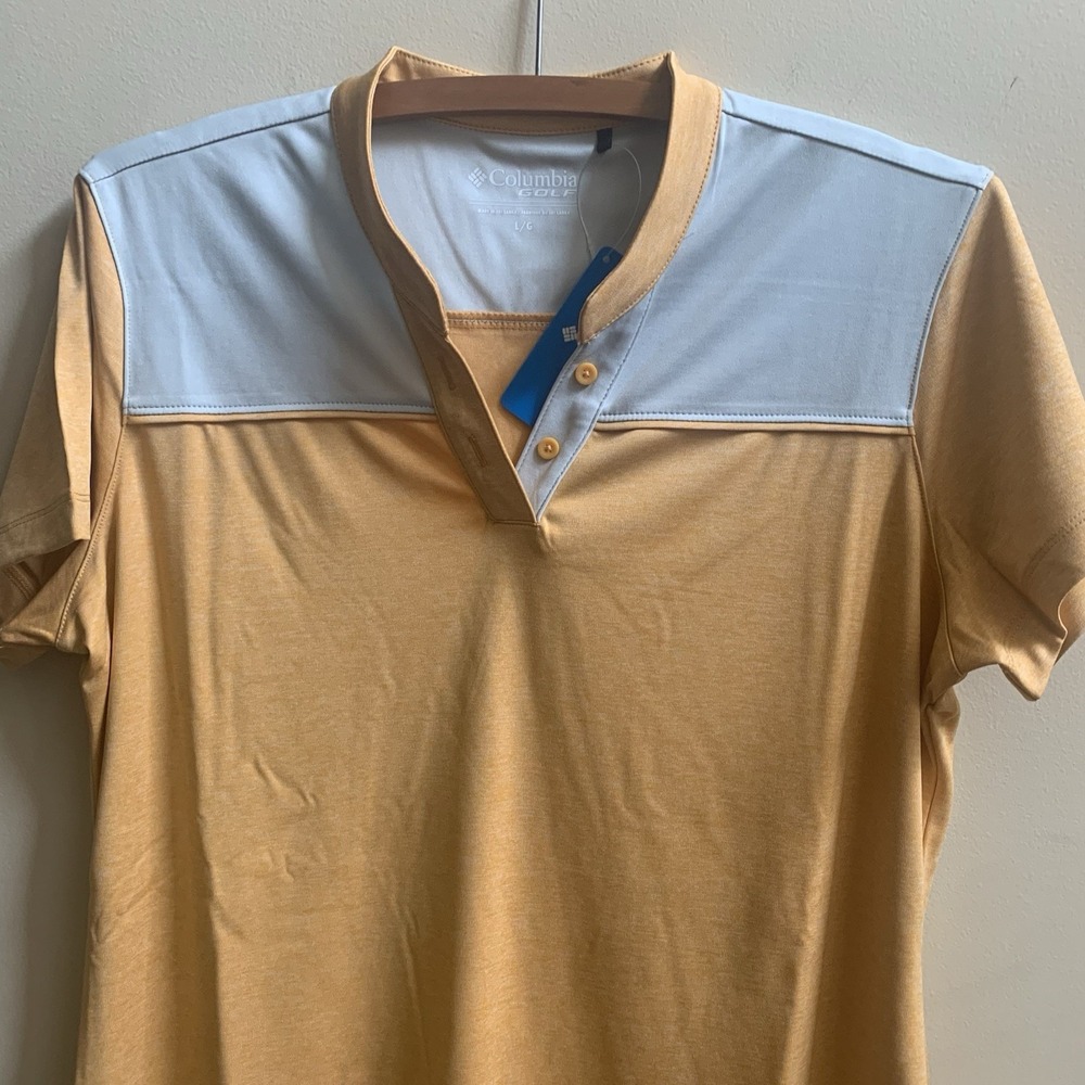 Columbia Golf Womens Large  Omni-Wick Adventure Shirt V-Neck Orange Stretch NWT - Picture 7 of 14